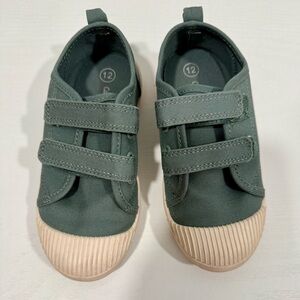 Cat & Jack Green Canvas Shoes Toddler with Tan Soles